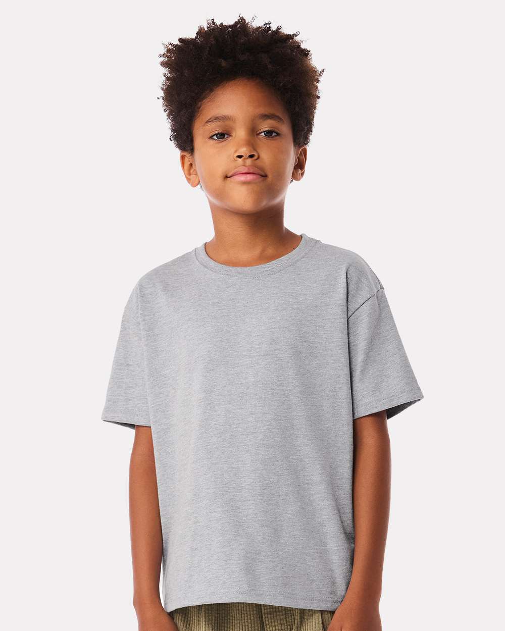 Youth 6 oz. Heavyweight Tee Athletic Heather - model front