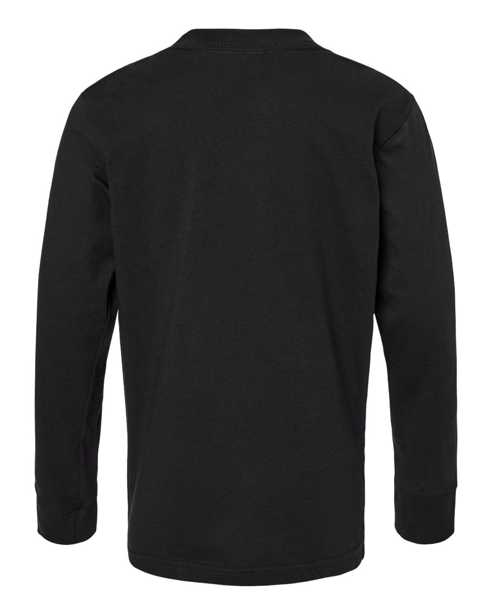 Youth Cotton Long Sleeve T-Shirt Black - back