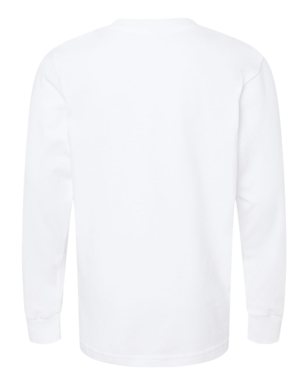 Youth Cotton Long Sleeve T-Shirt White - back