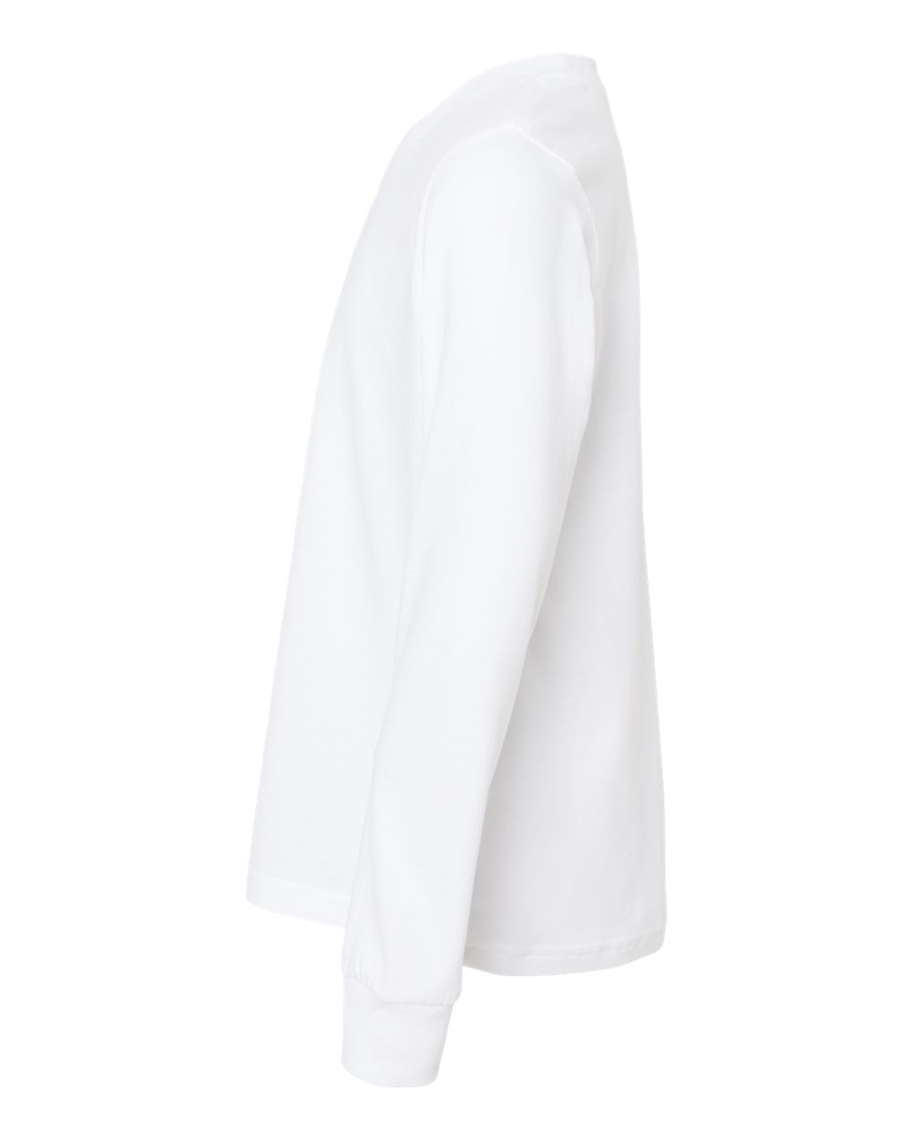 Youth Cotton Long Sleeve T-Shirt White - direct side
