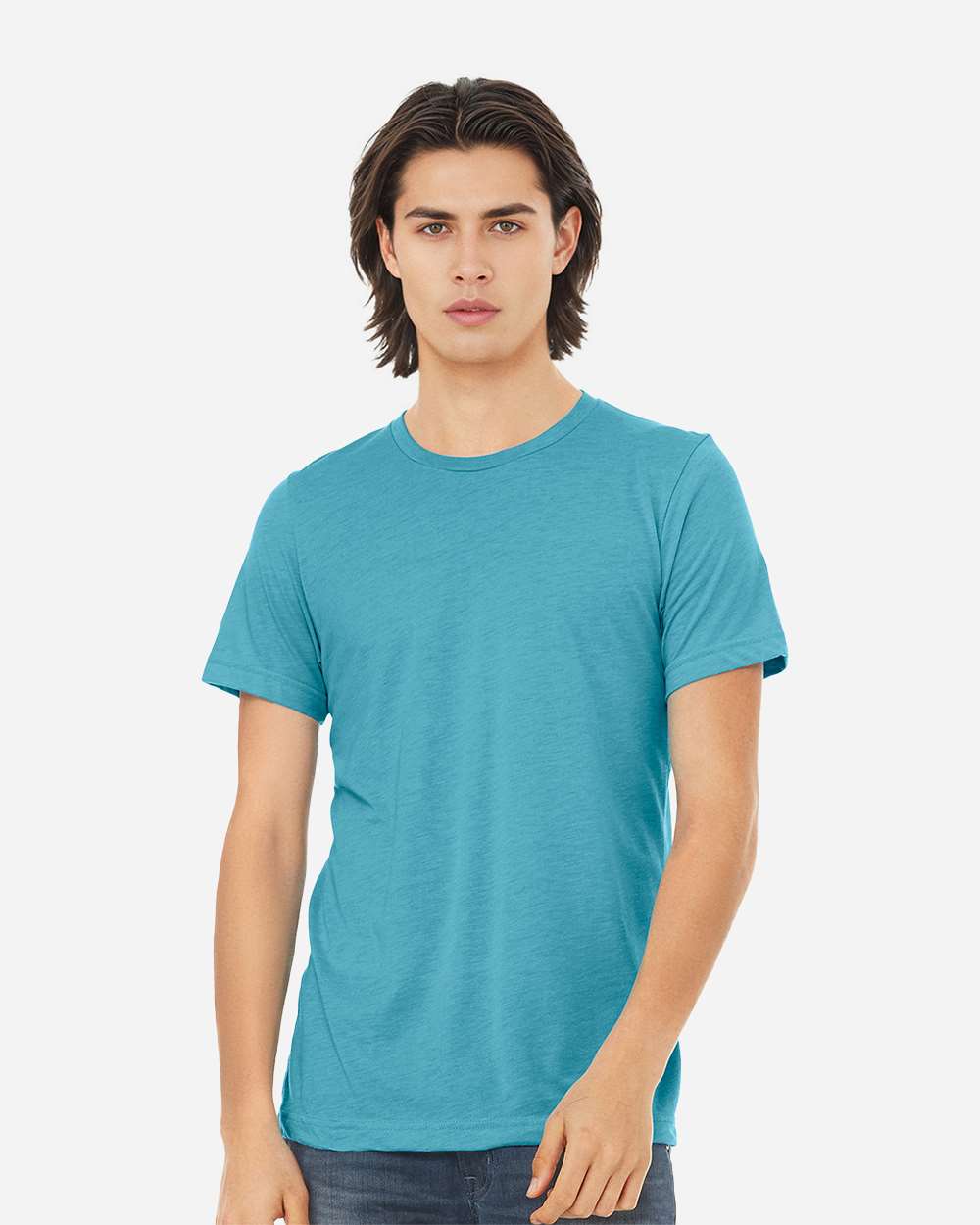 Triblend Tee Aqua Triblend - model front