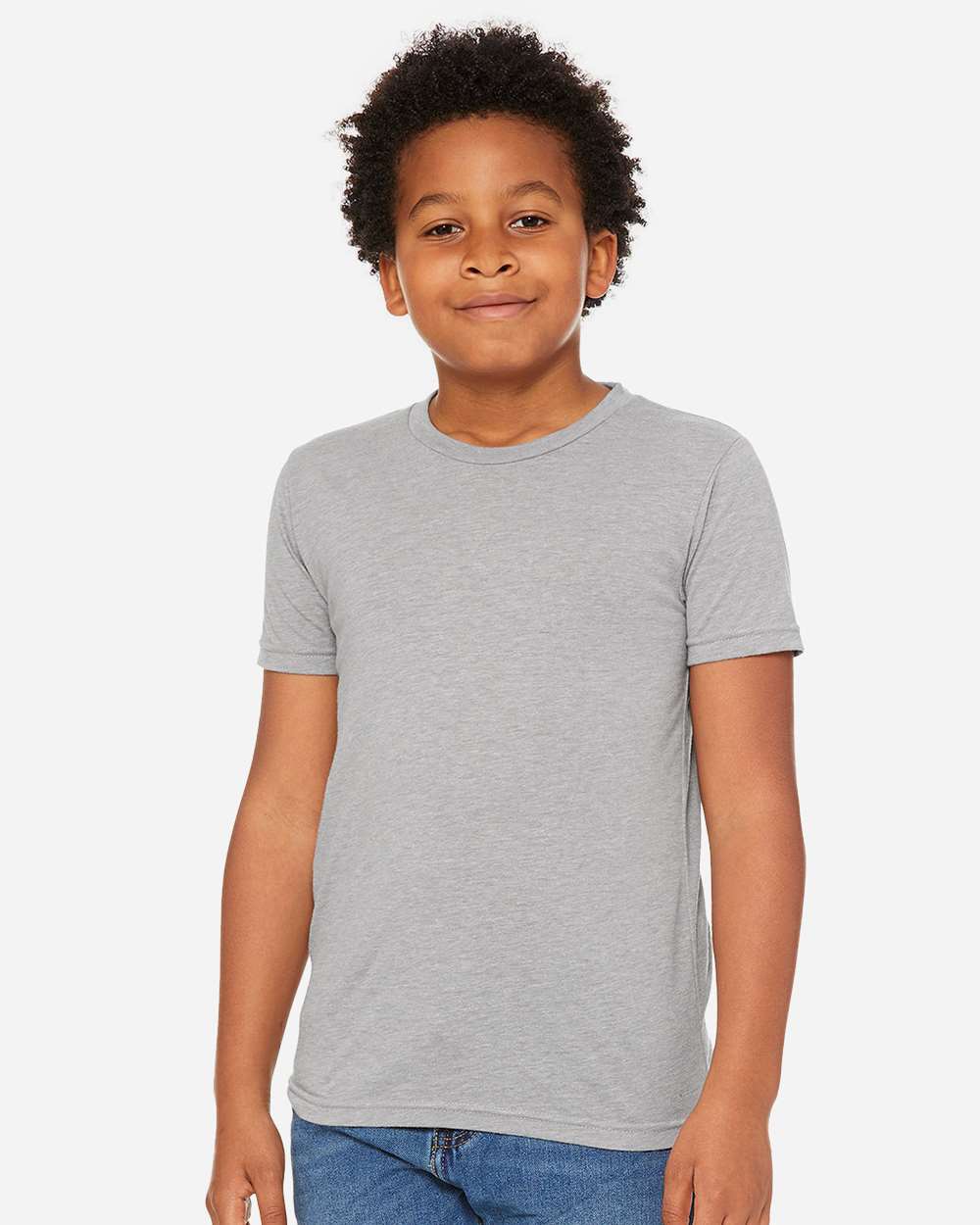 Youth Triblend Tee Athletic Grey Triblend - model front