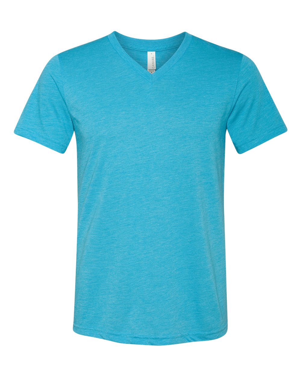 Unisex Triblend V-Neck Tee Aqua Triblend - front