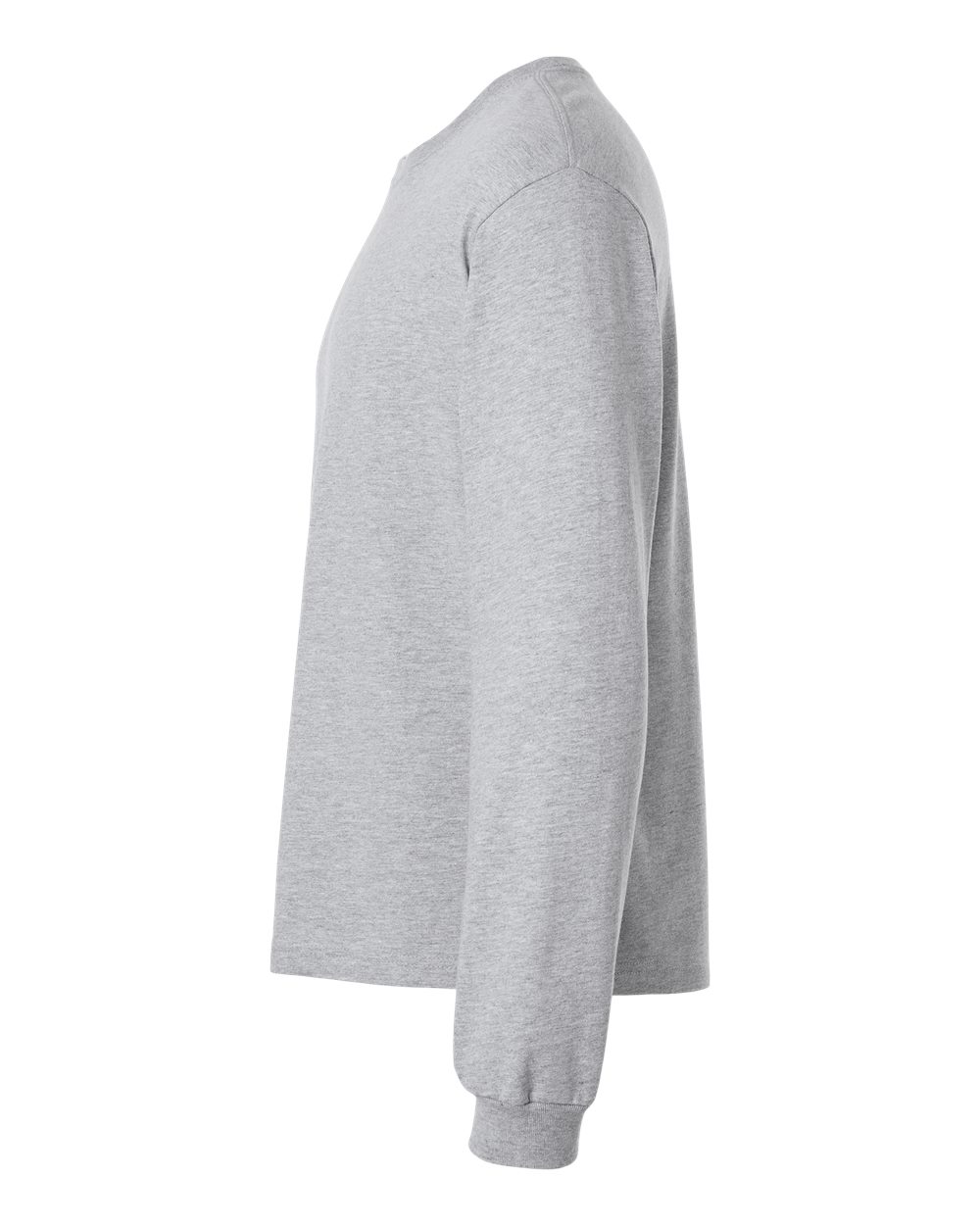 6 oz. Heavyweight Long Sleeve Tee Athletic Heather - direct side