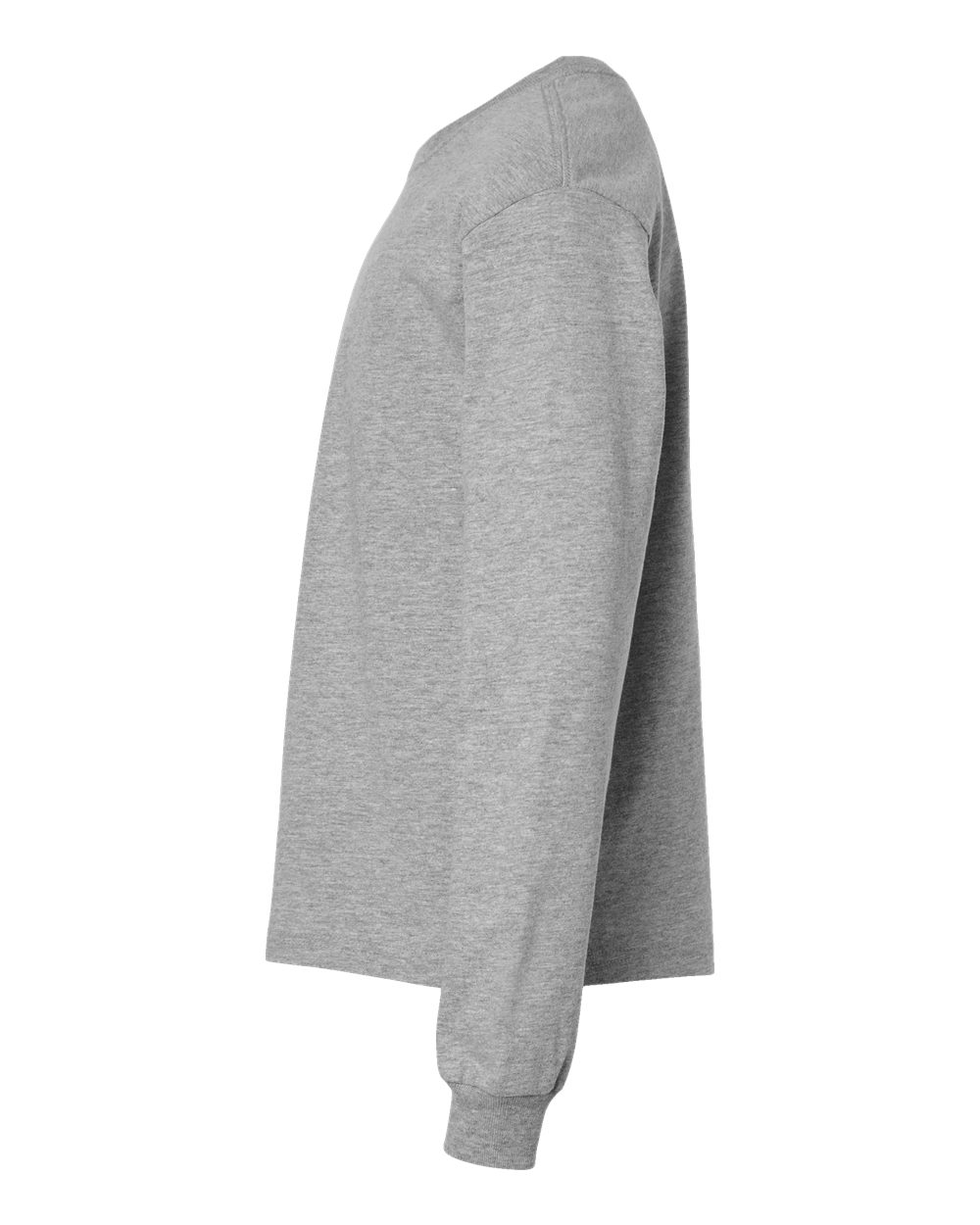 Youth 6oz. Heavyweight Long Sleeve Tee Athletic Heather - direct side