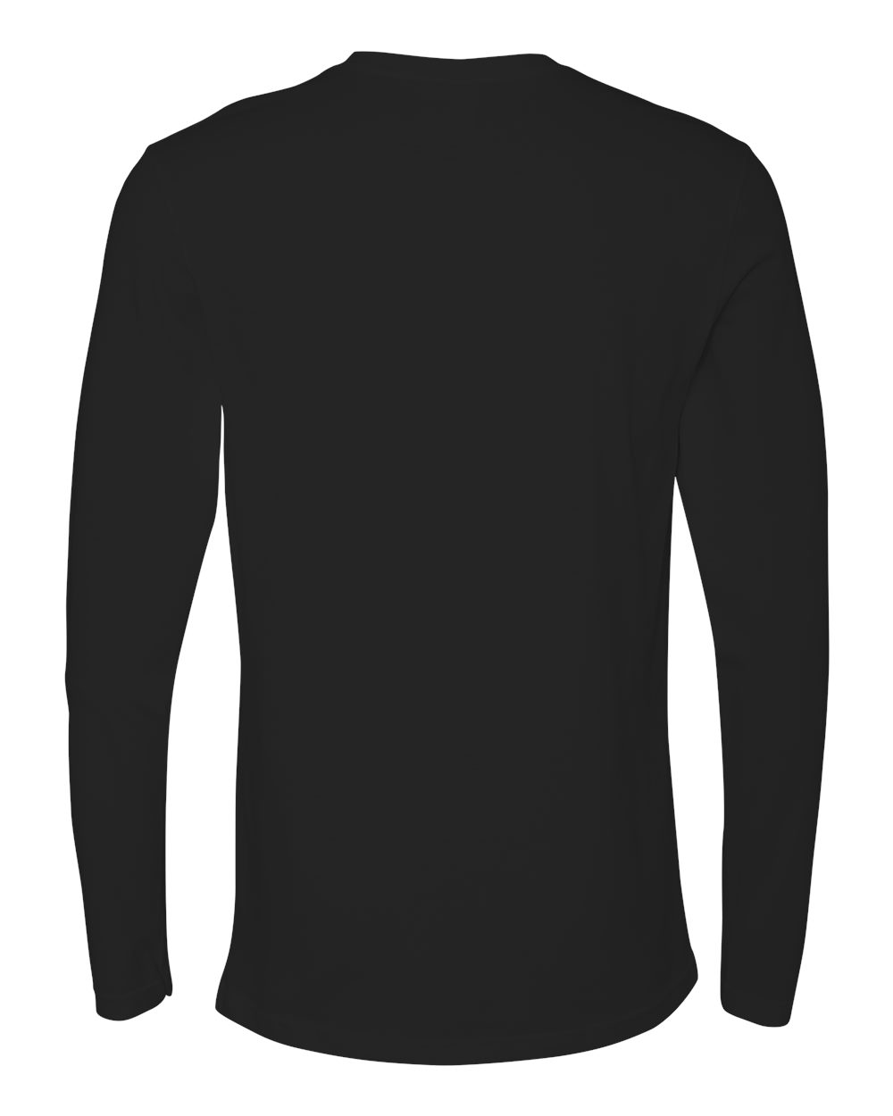 Unisex Cotton Long Sleeve T-Shirt Black - back