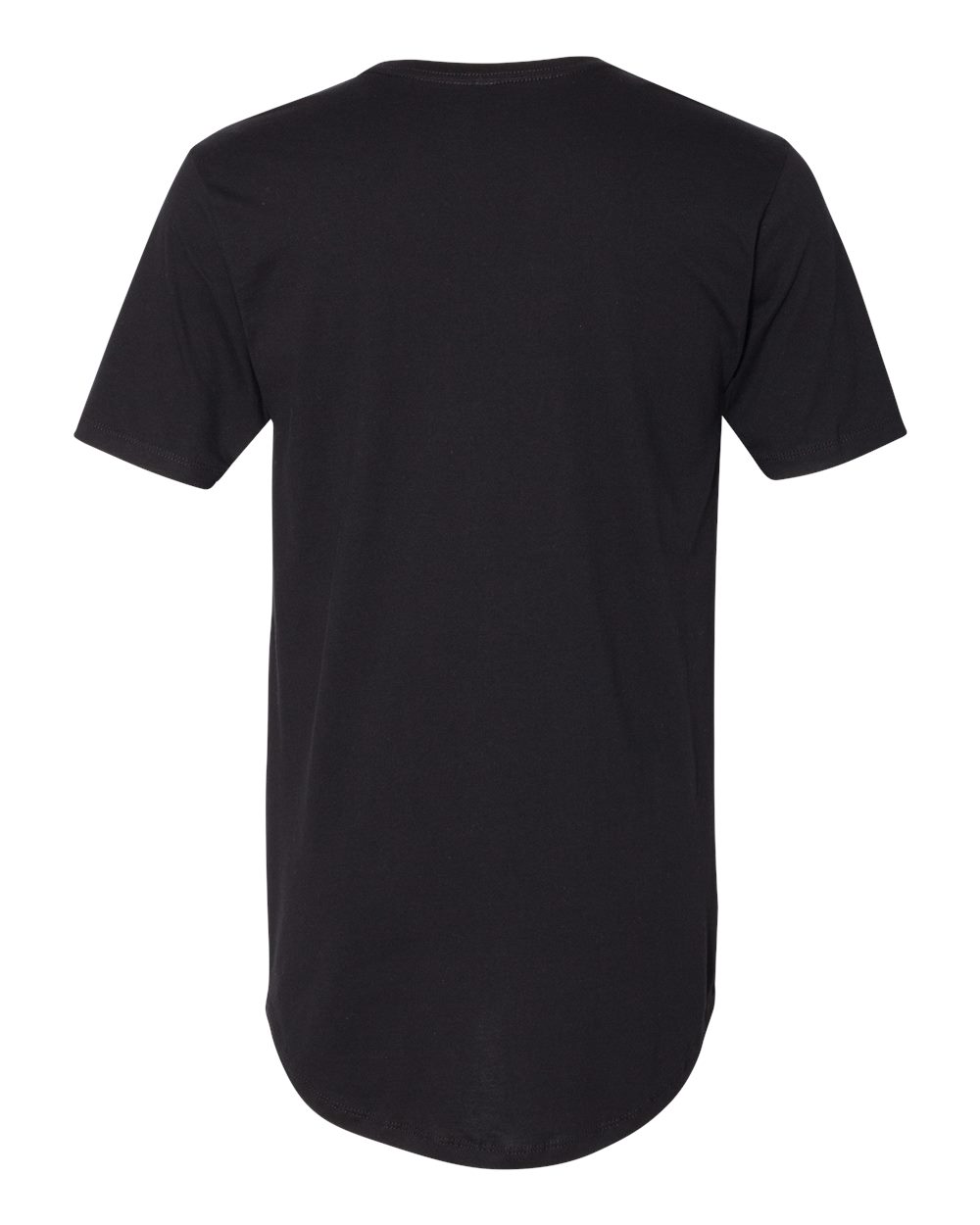 Men's Cotton Long Body T-Shirt Black - back
