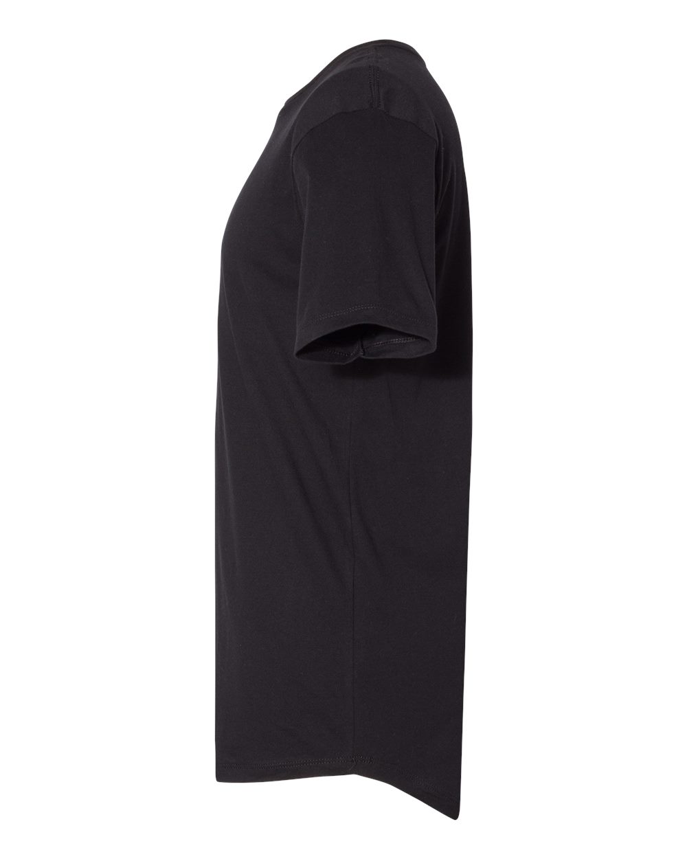 Men's Cotton Long Body T-Shirt Black - direct side