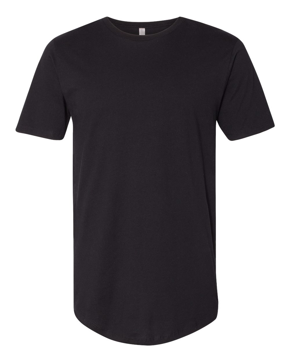 Men's Cotton Long Body T-Shirt Black - front