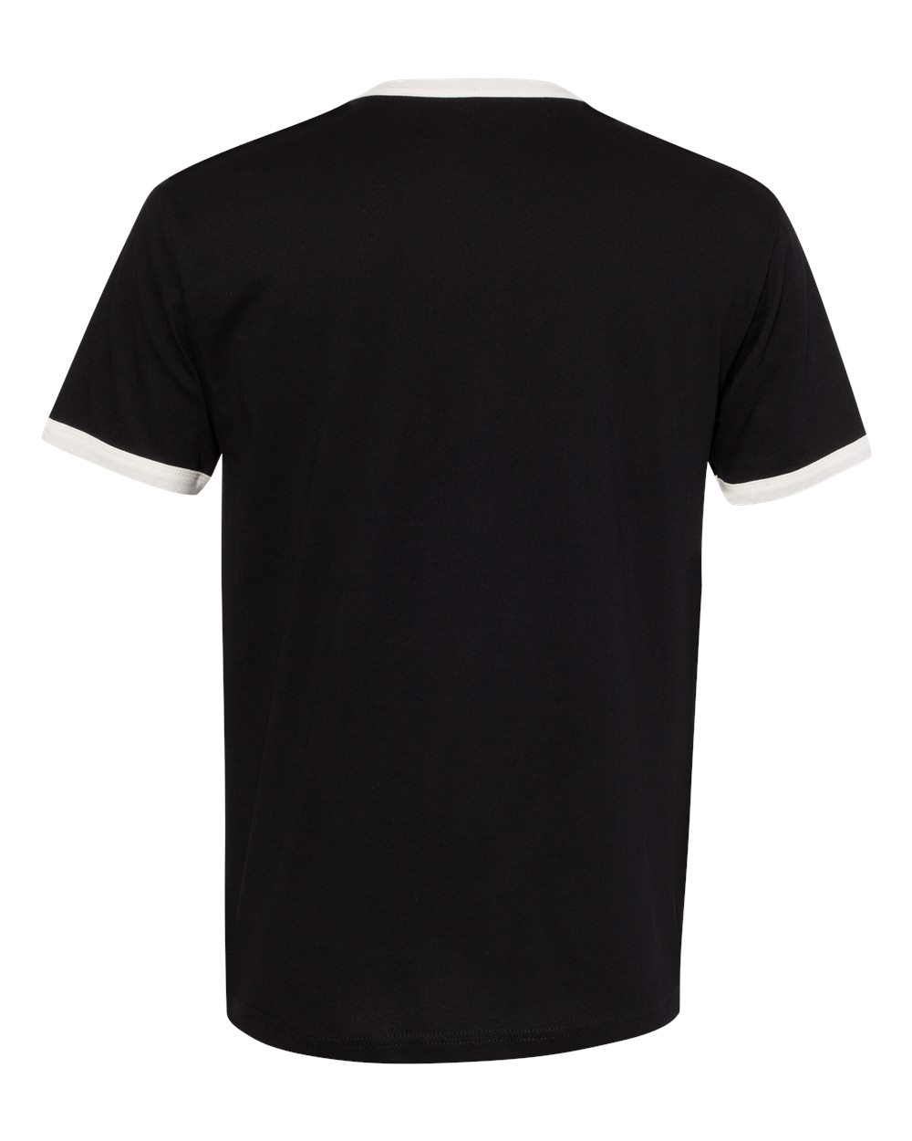 Unisex Cotton Ringer T-Shirt Black/ Natural - back