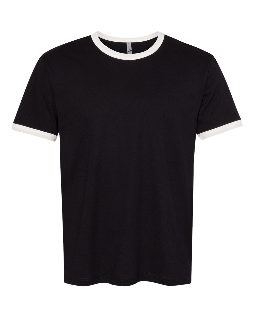 Unisex Cotton Ringer T-Shirt Black/ Natural - front