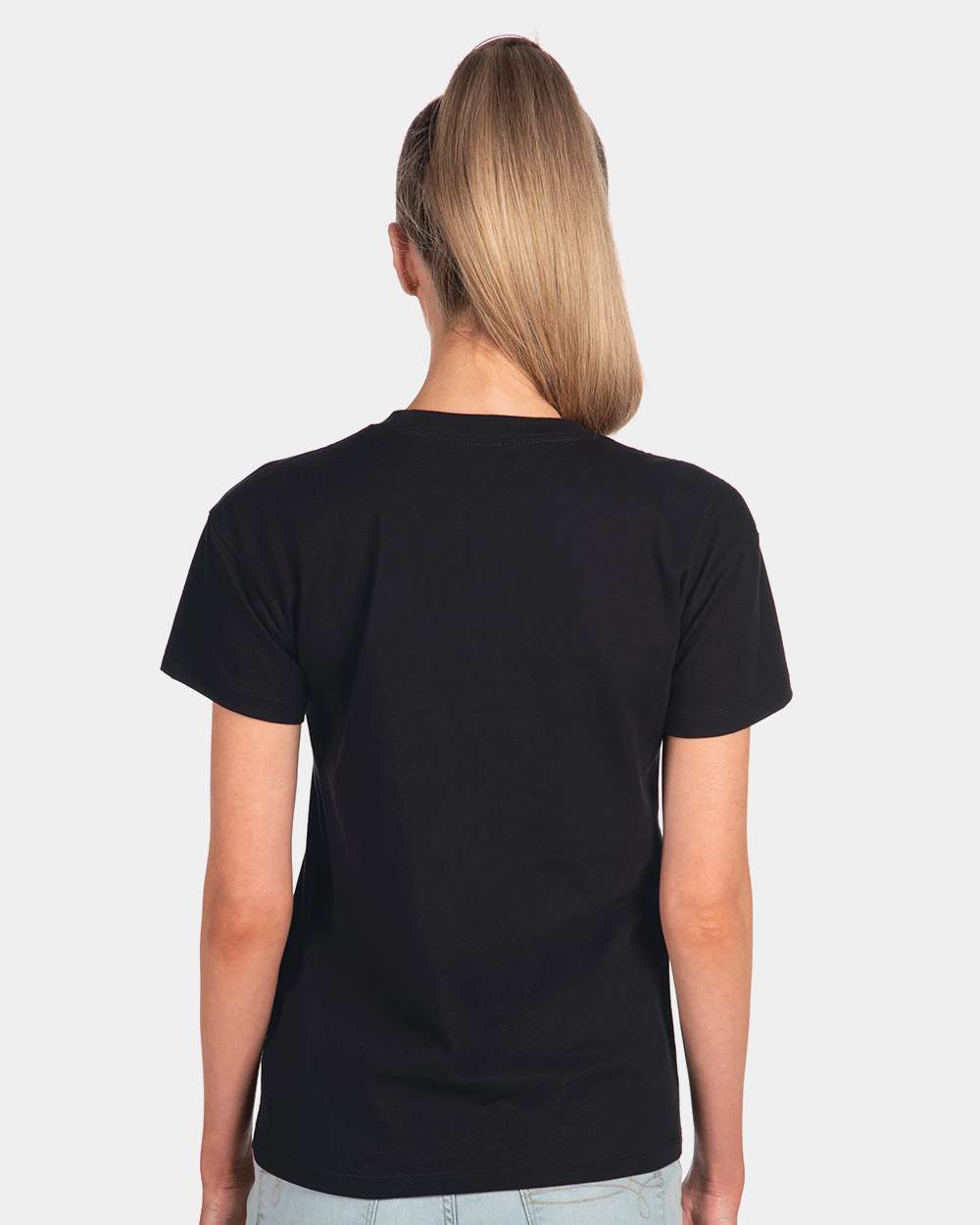 Women's Cotton Relaxed T-Shirt Black - model back