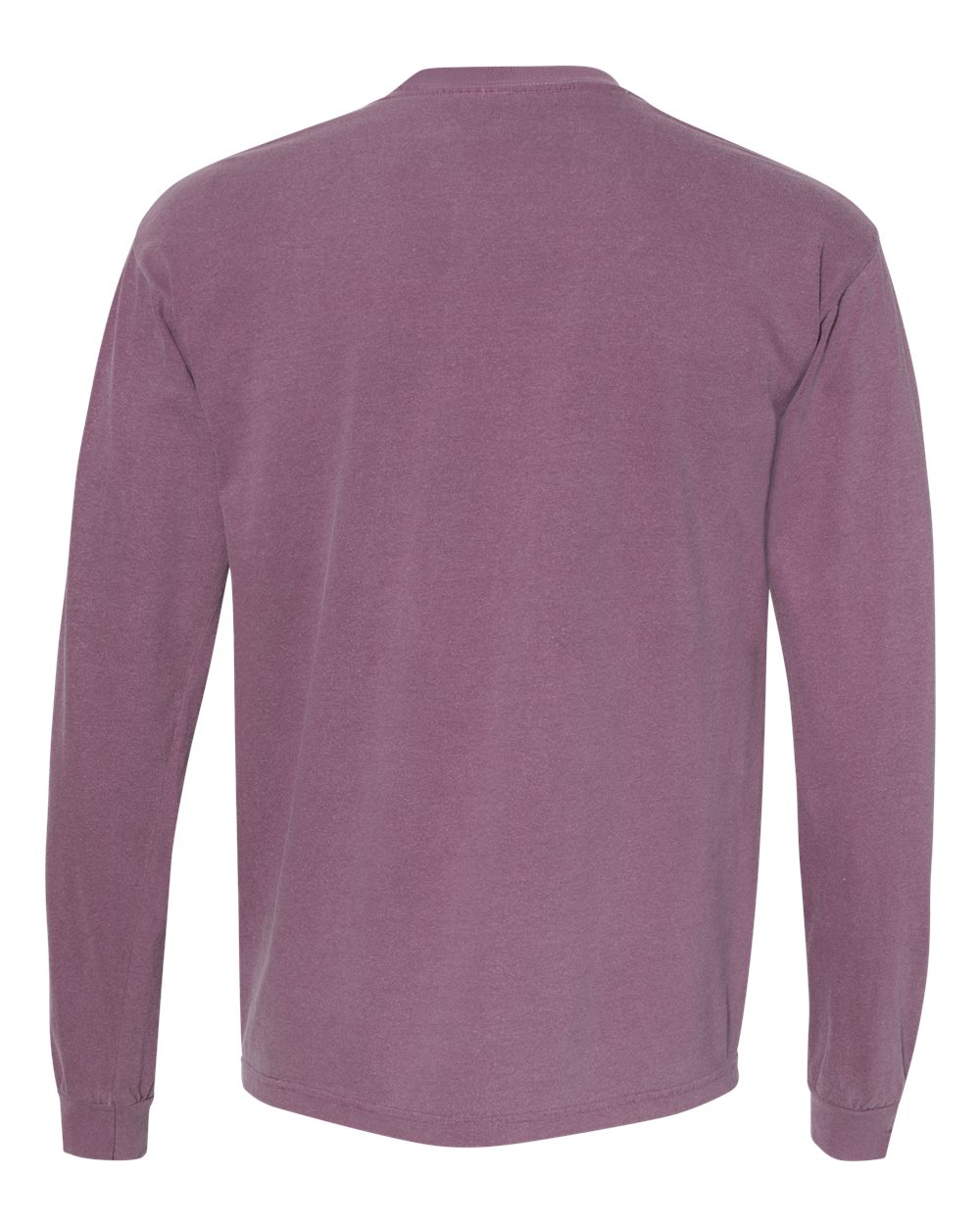 Unisex Garment-Dyed Heavyweight Long Sleeve Pocket T-Shirt Berry - back
