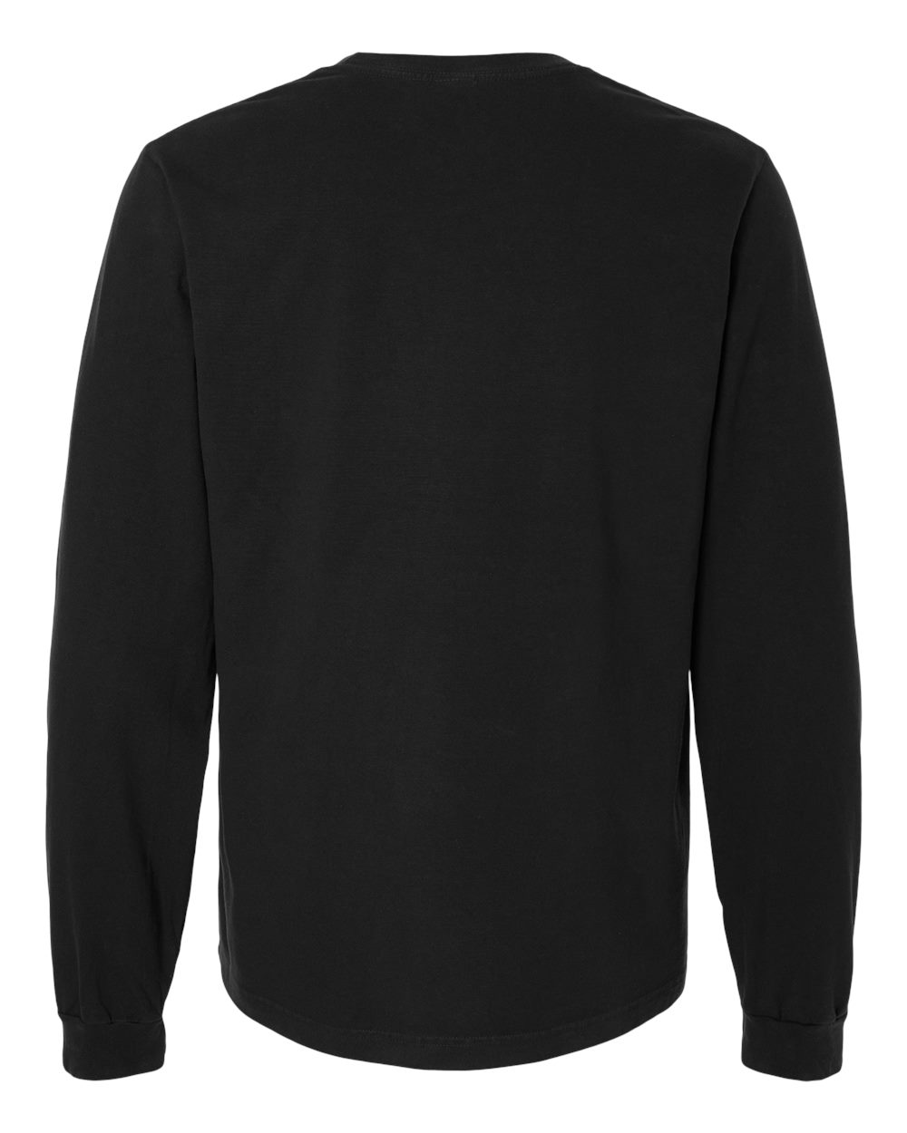 Unisex Heavyweight Garment-Dyed Long Sleeve Tee Black - back