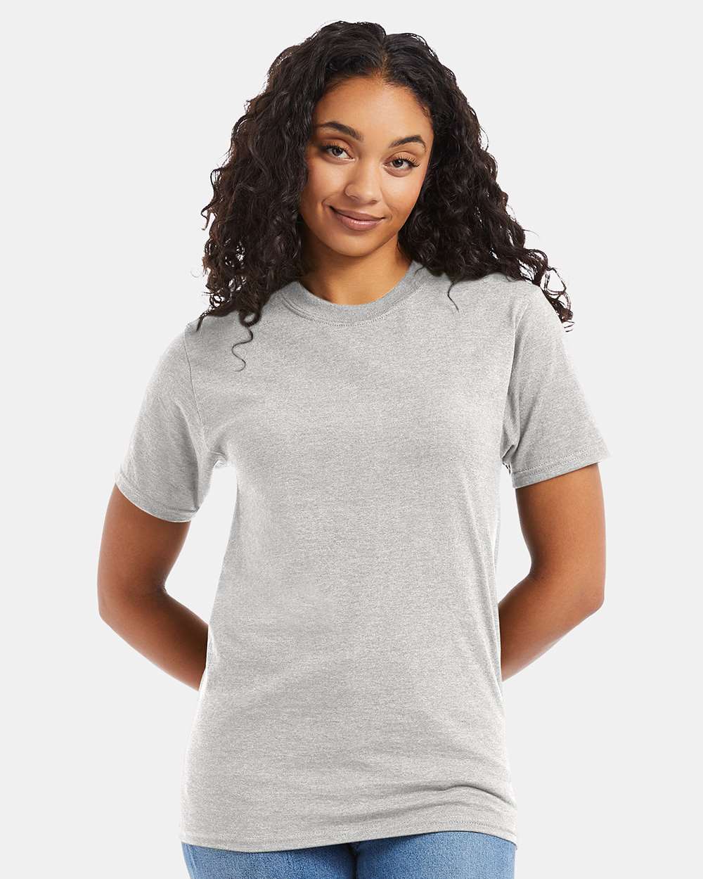 Unisex Beefy-T T-Shirt Ash - model front