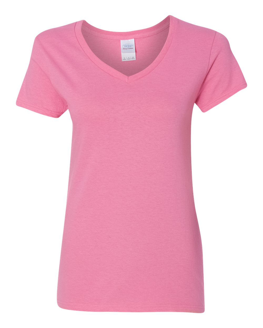 Women's Heavy Cotton V-Neck T-Shirt Azalea - front