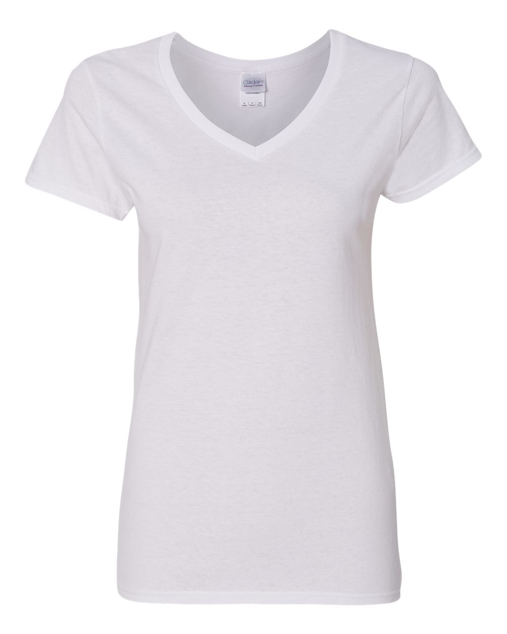 Women's Heavy Cotton V-Neck T-Shirt White - front
