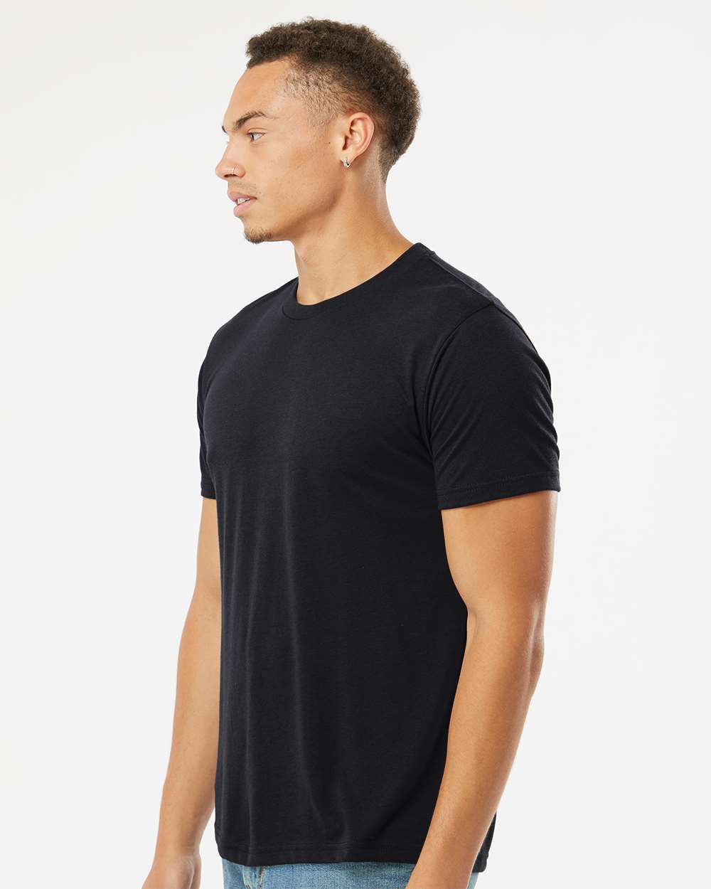 Unisex Triblend T-Shirt Black - model side
