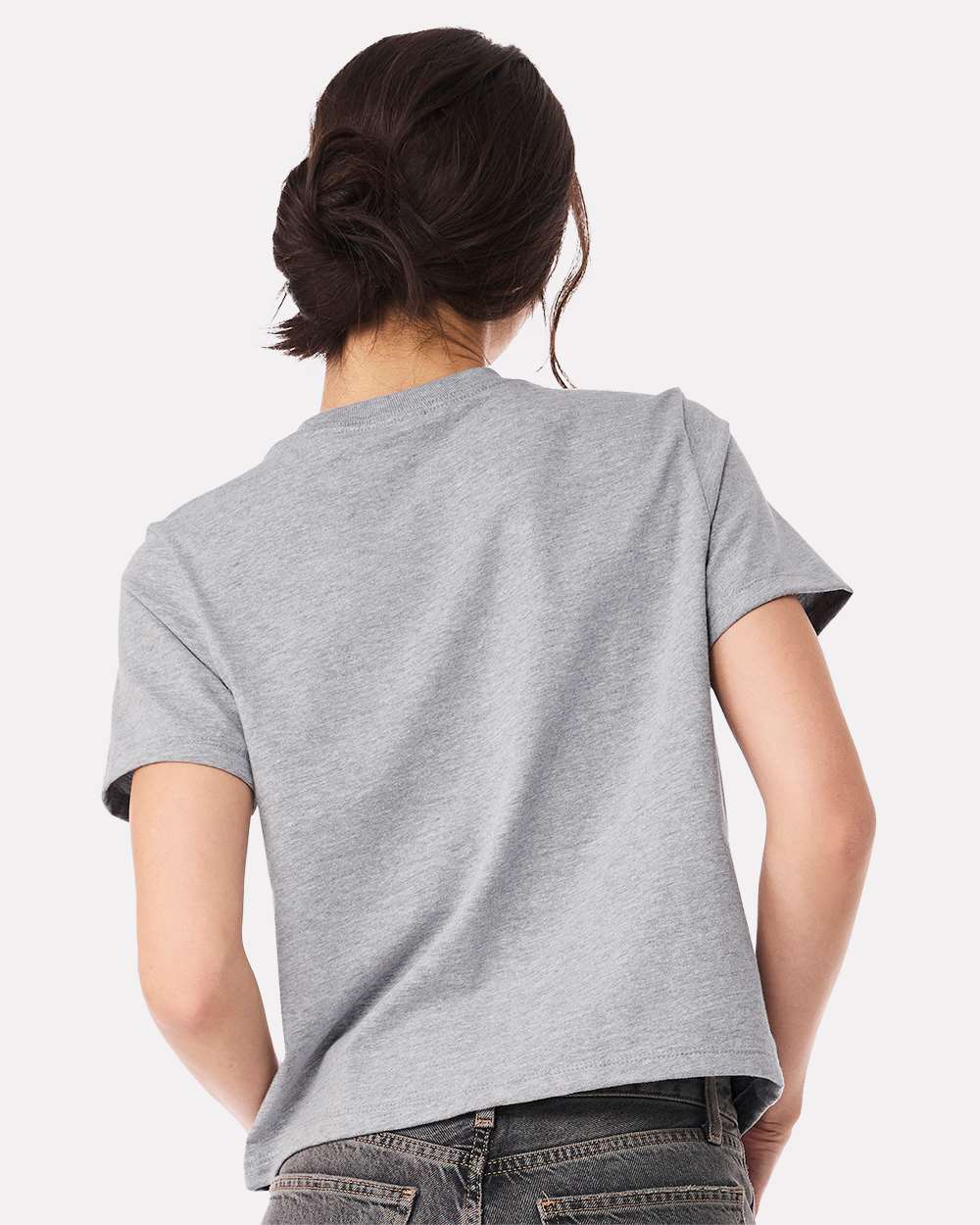 Women's 6 oz. Heavyweight Tee Athletic Heather - model back