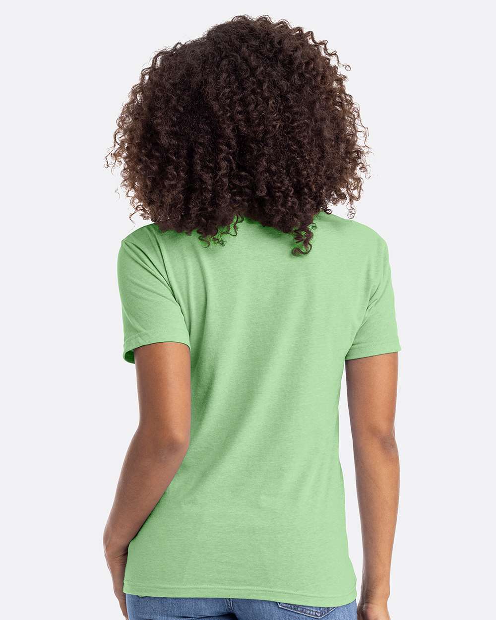 Unisex CVC T-Shirt Apple Green - model back