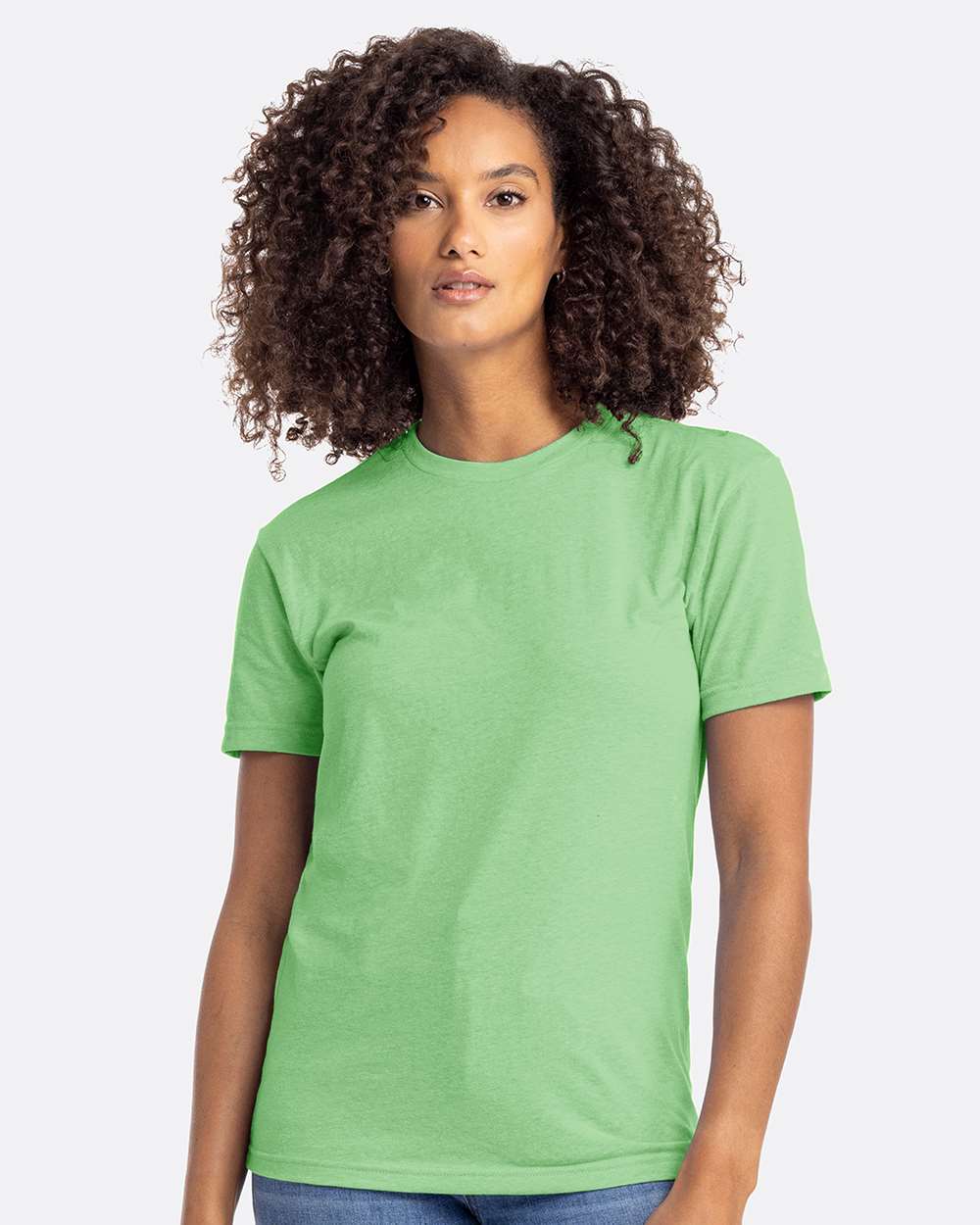 Unisex CVC T-Shirt Apple Green - model front