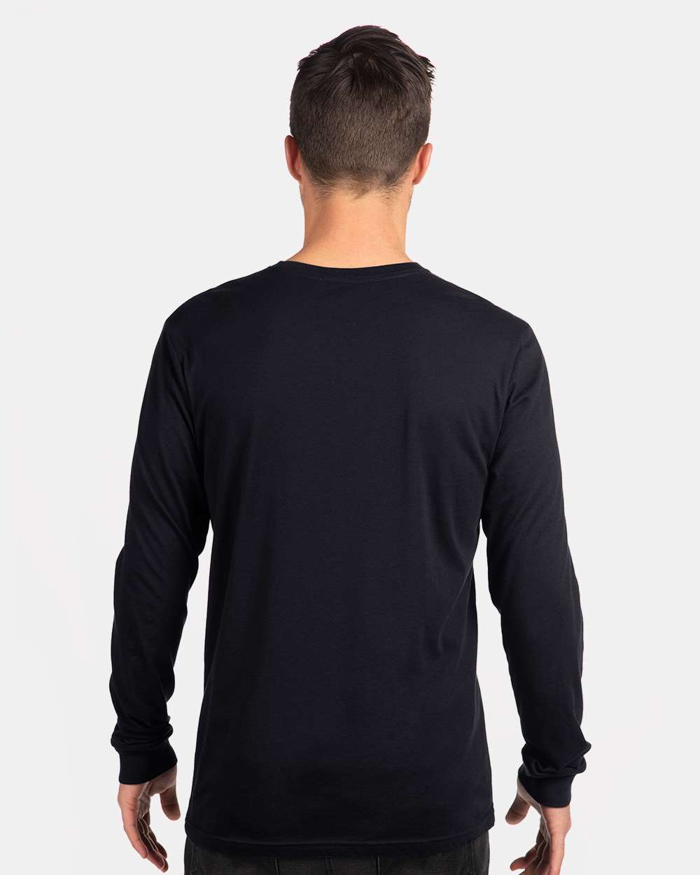 Unisex CVC Long Sleeve T-Shirt Black - model back