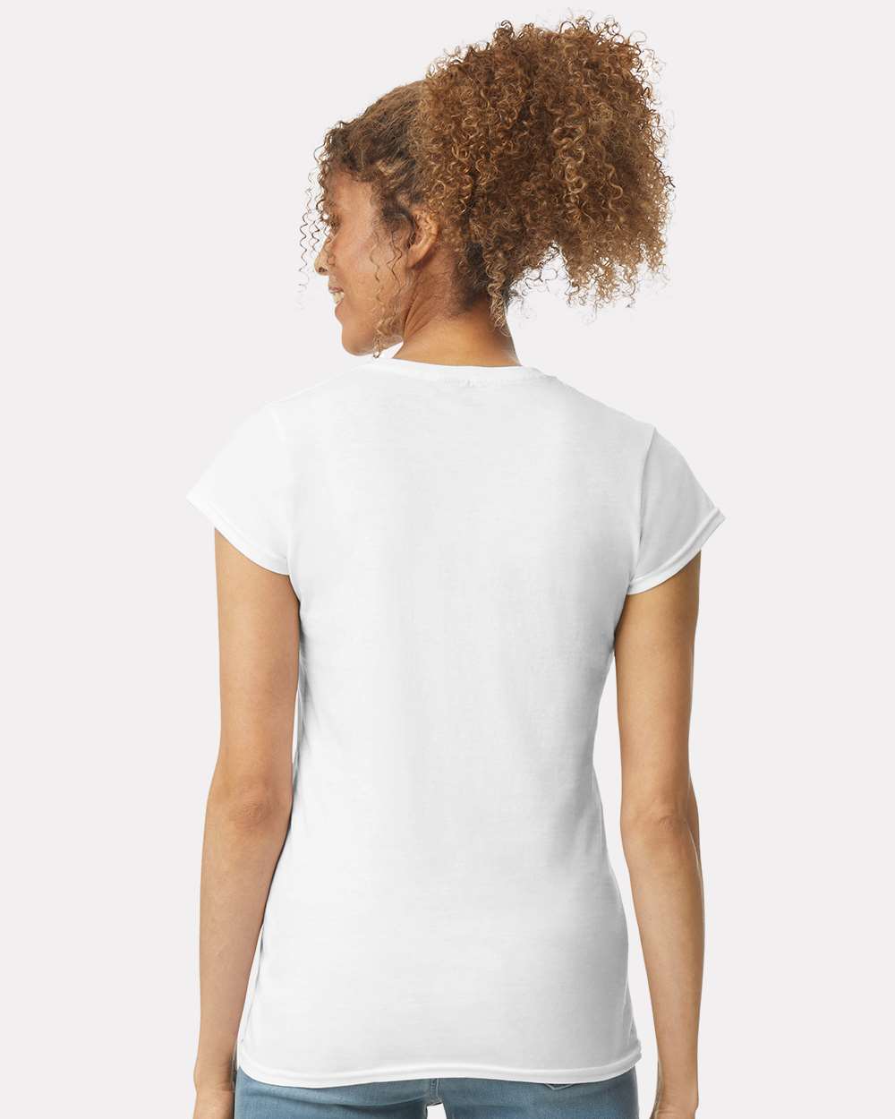 Women's Softstyle T-Shirt White - model back