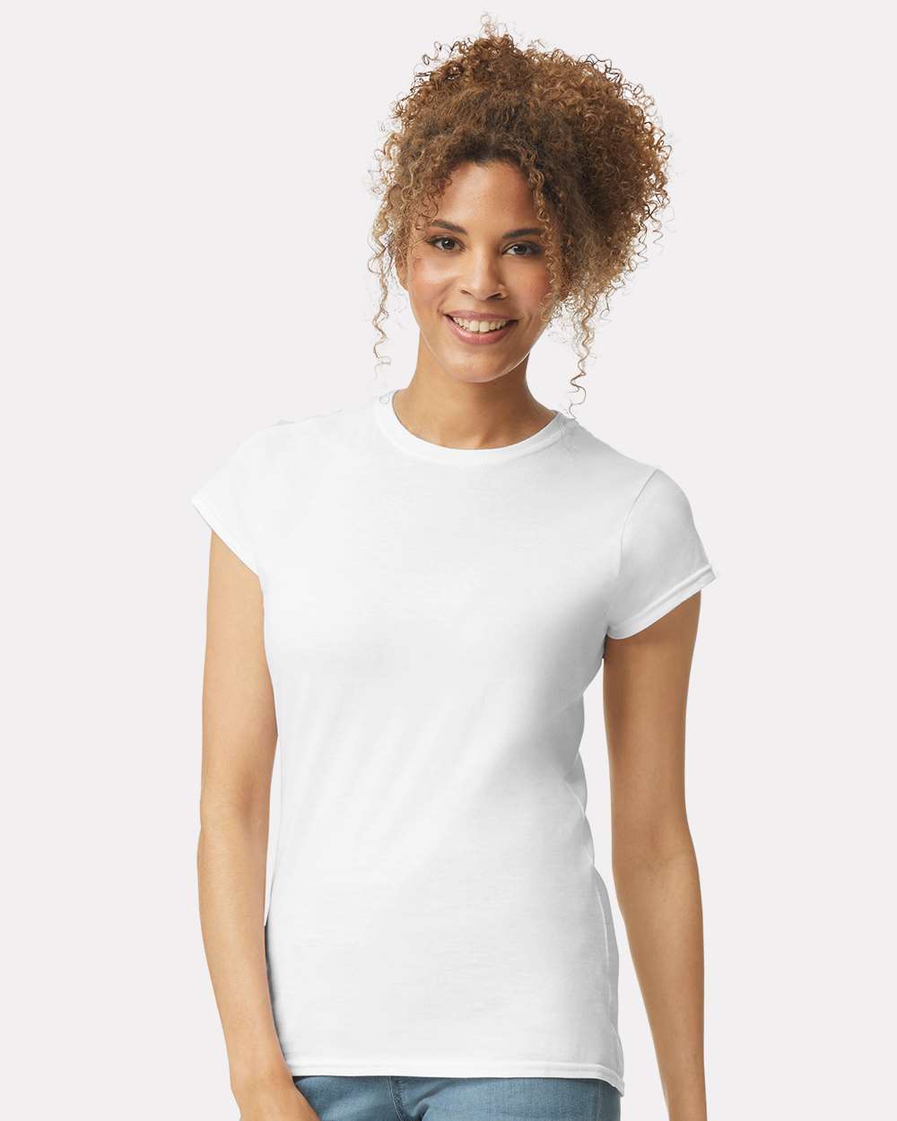 Women's Softstyle T-Shirt White - model front
