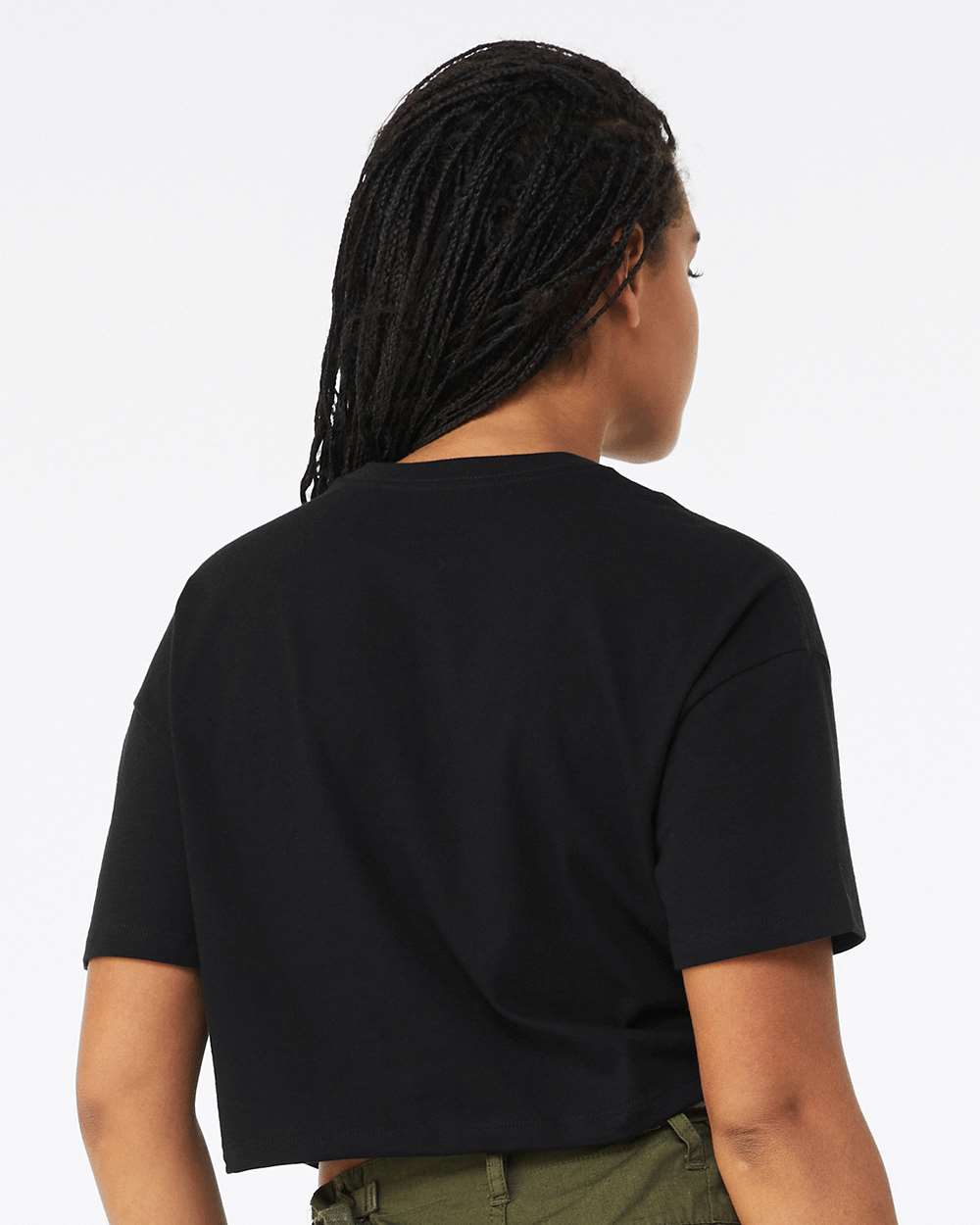 Women's Jersey Crop Tee Black - model back