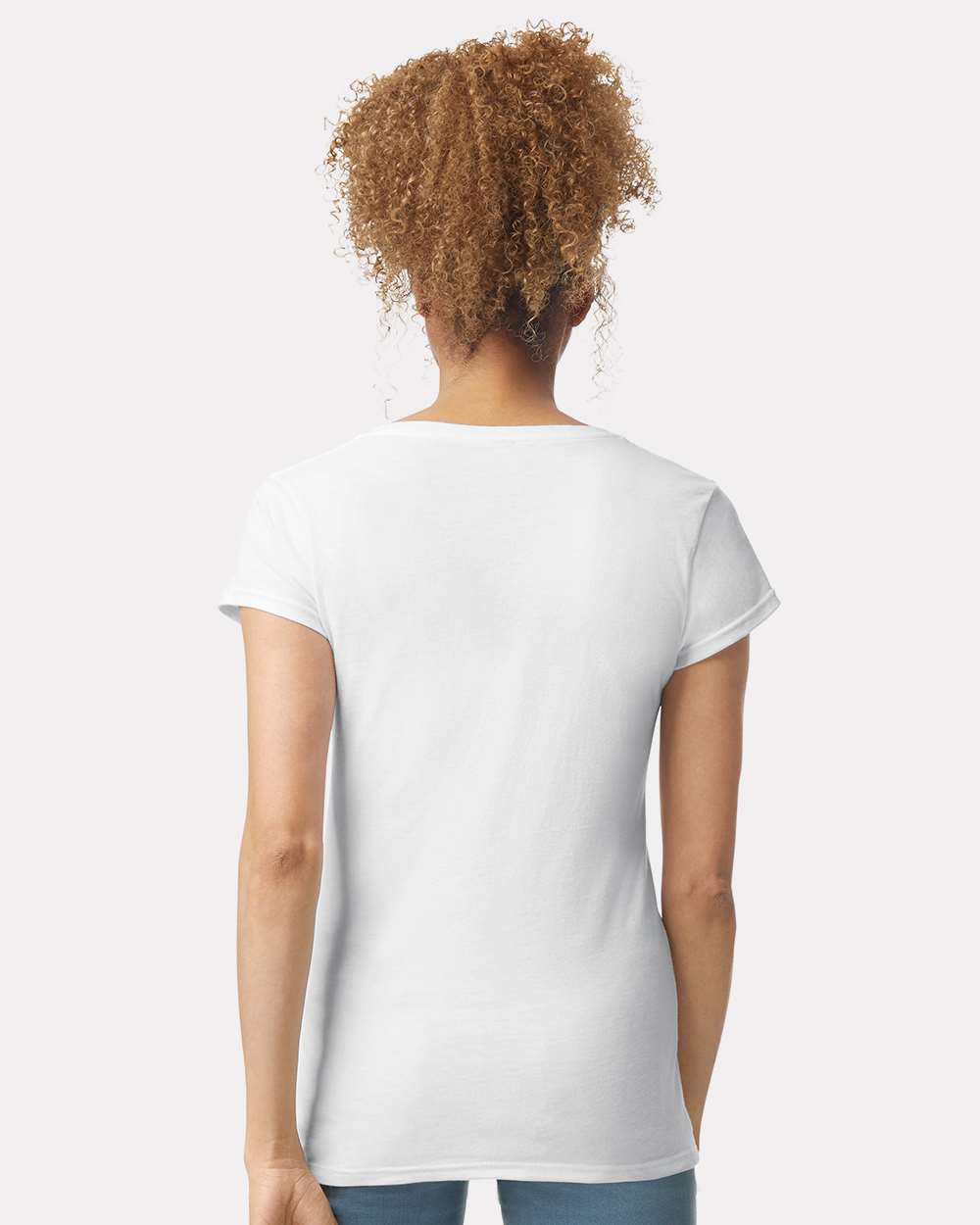 Women's Softstyle V-Neck T-Shirt White - model back