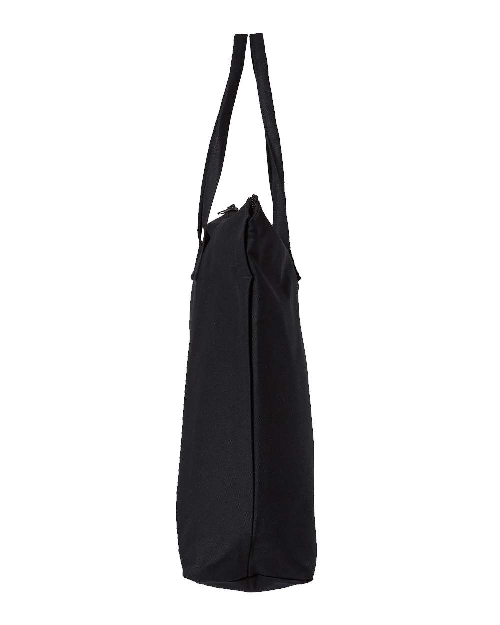 Tote with Top Zippered Closure Black - direct side
