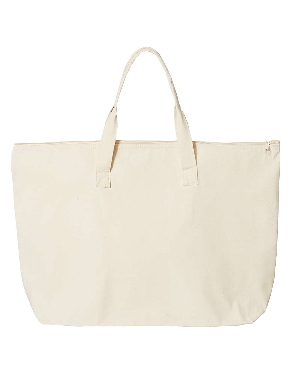 Tote with Top Zippered Closure Natural - front