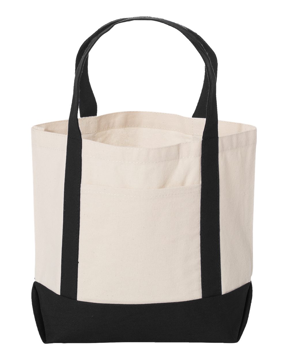Seaside Boater Tote Natural/ Black - front