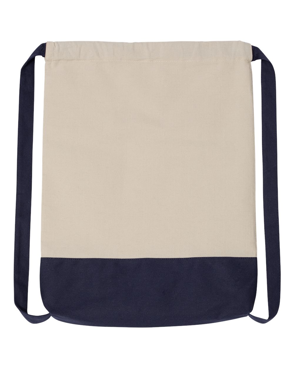 Drawstring Backpack Natural/ Navy - back
