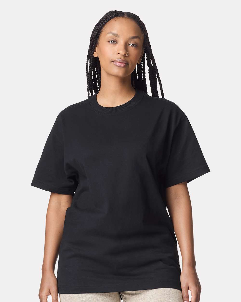 Unisex Super Heavyweight Tee Black - model front