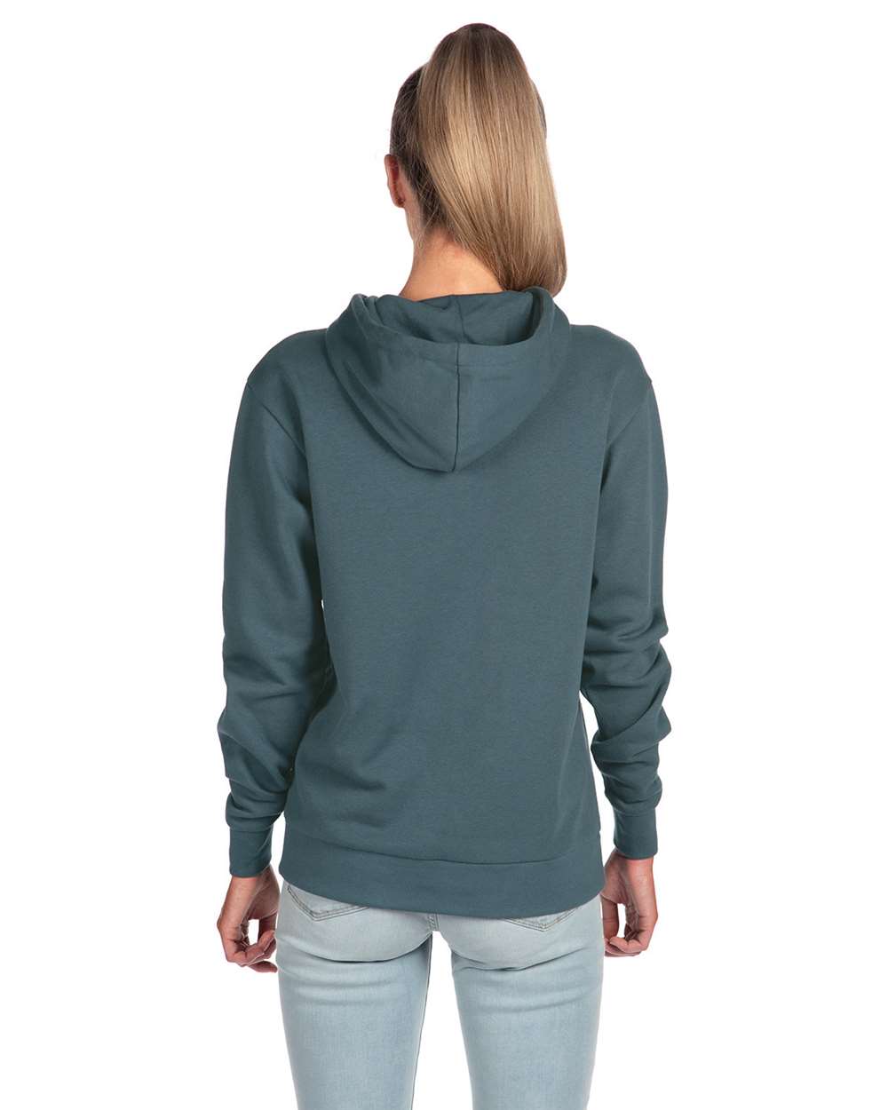Unisex Santa Barbara Hoodie Sweatshirt Antique Denim - model back