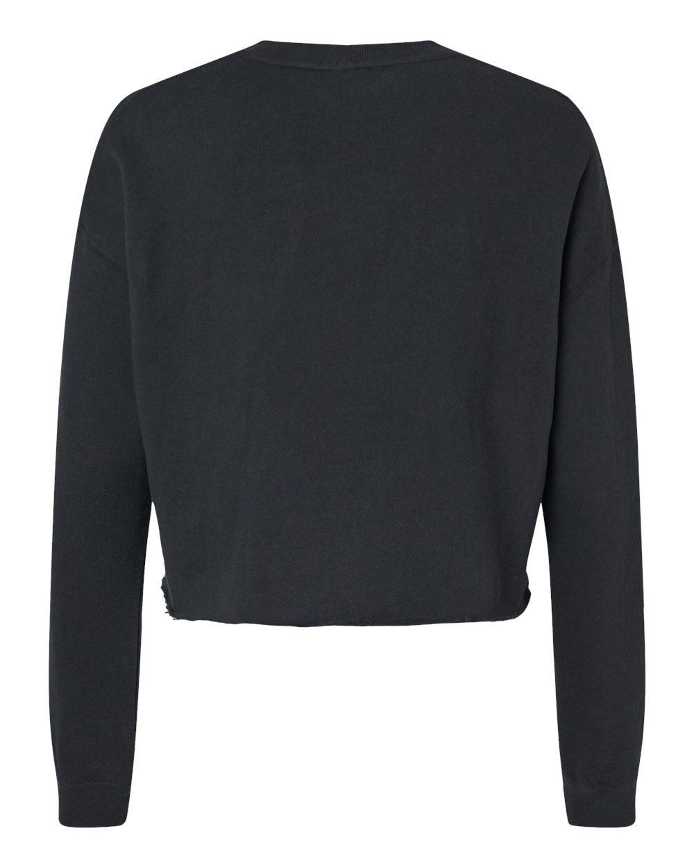 Women's Lightweight Crop Crewneck Sweatshirt Black - back