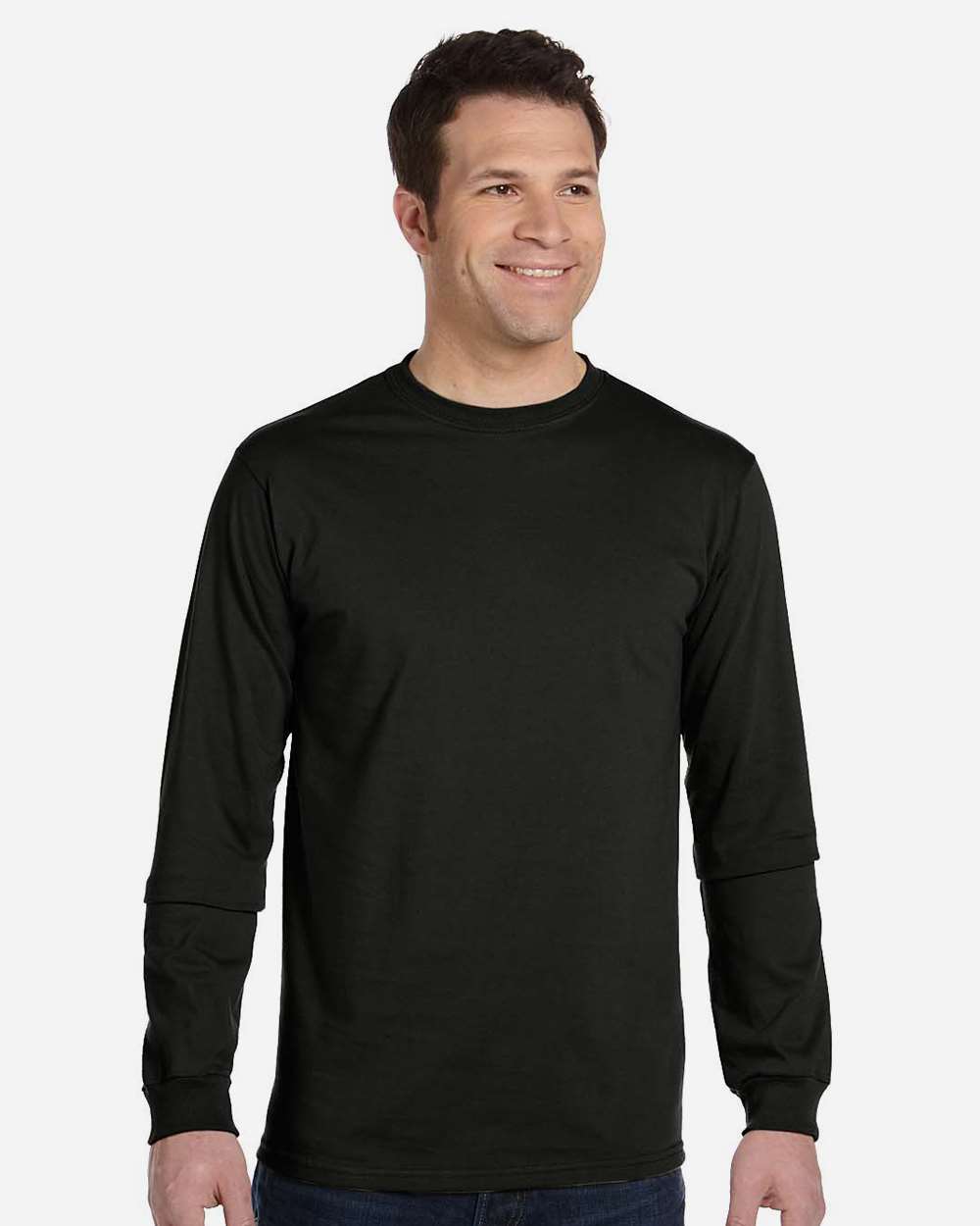 Unisex Classic Long Sleeve T-Shirt Black - model front