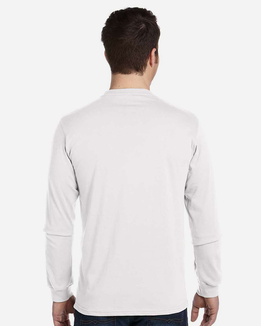 Unisex Classic Long Sleeve T-Shirt White - model back