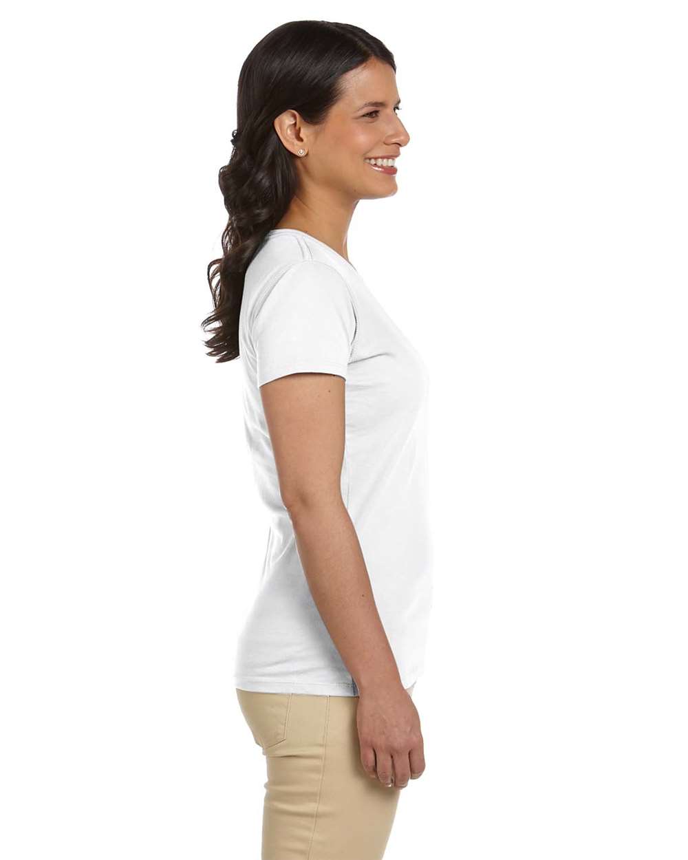 Women's Classic T-Shirt White - model side