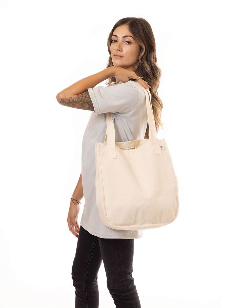 Market Tote Natural - model front
