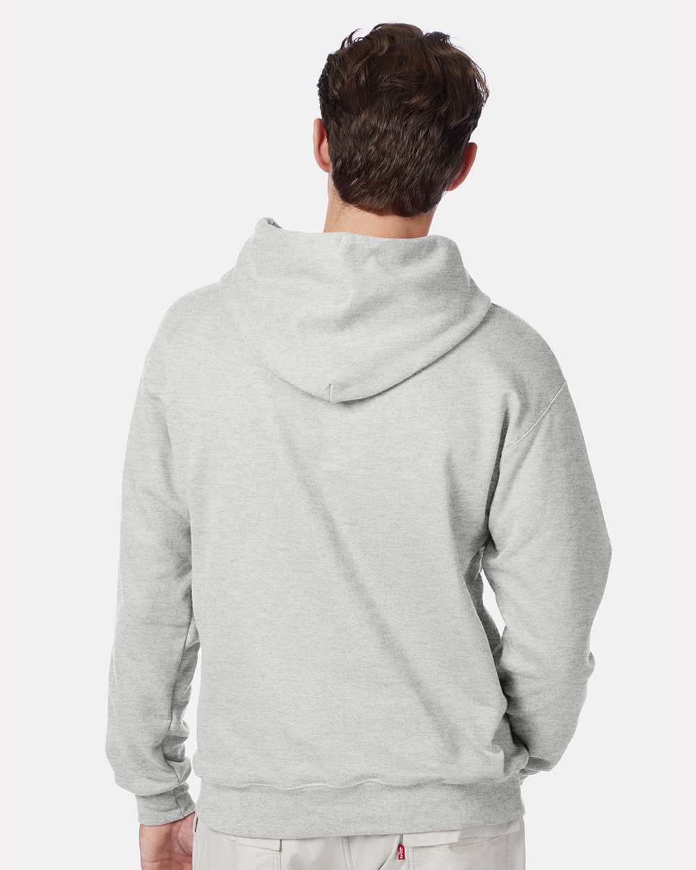 Unisex Ultimate Cotton Hooded Sweatshirt Ash - model back