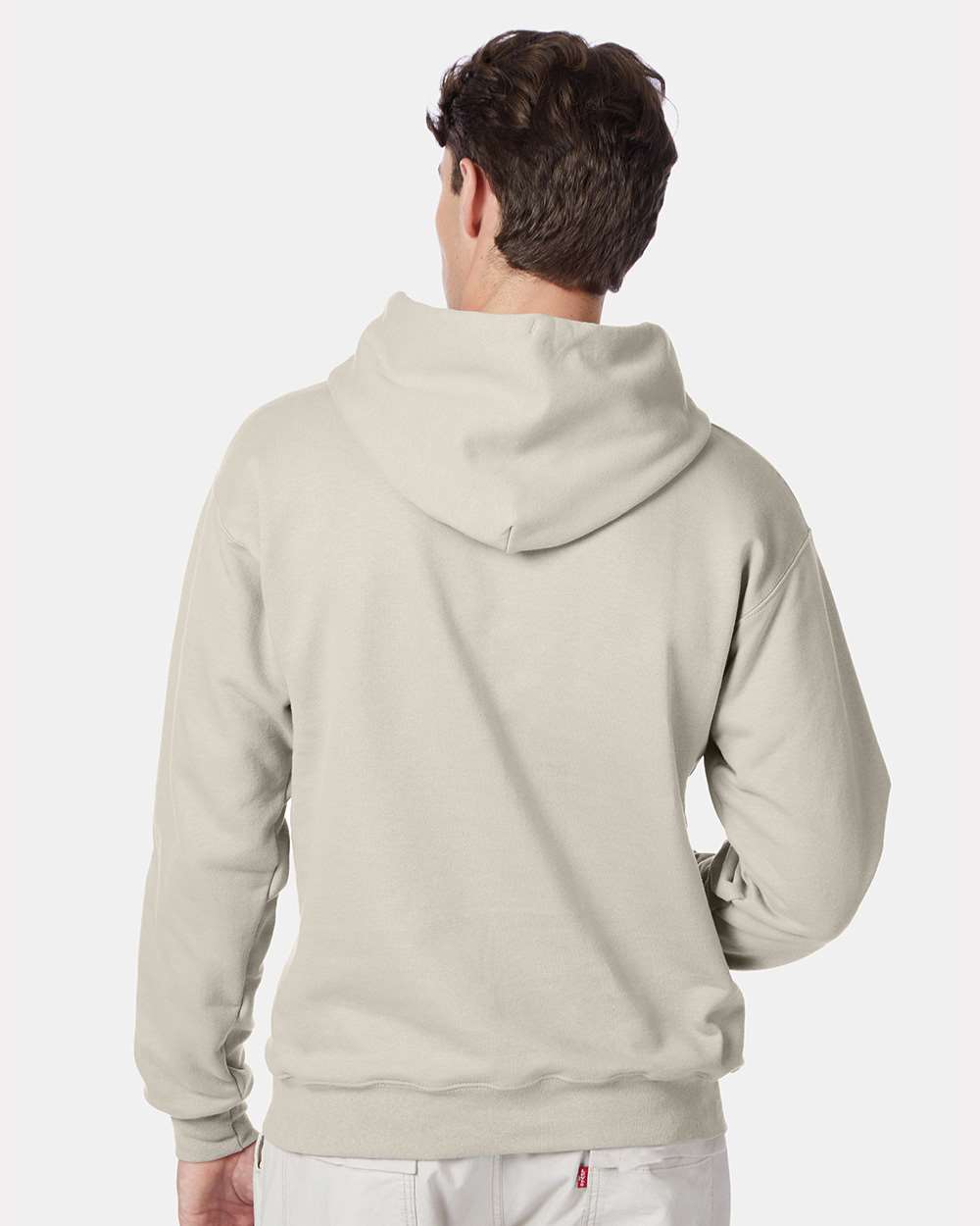 Unisex Ultimate Cotton Hooded Sweatshirt Natural - model back