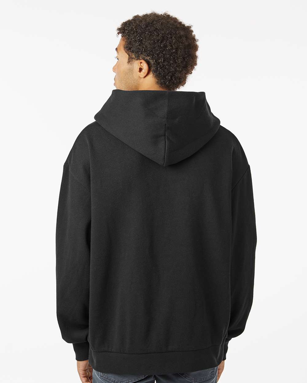 Unisex Avenue Midweight Hooded Sweatshirt Black - model back