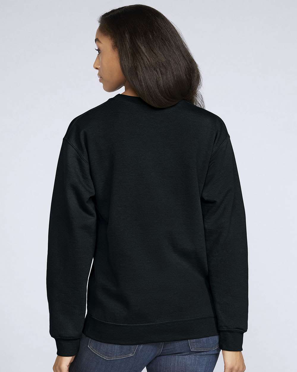 Unisex Softstyle Midweight Crewneck Sweatshirt Black - model back