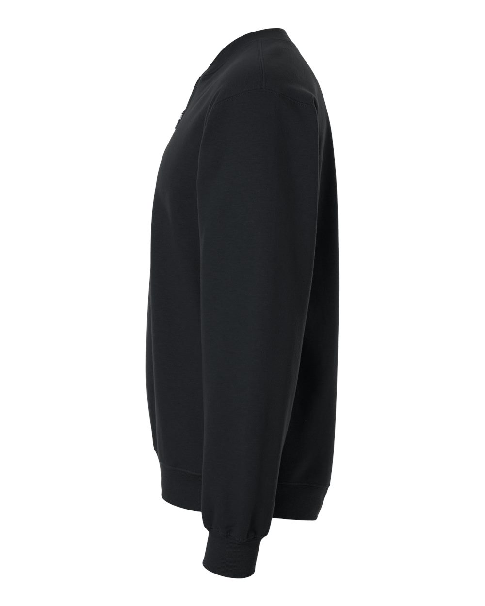 Unisex Softstyle Midweight 1/4 Zip Sweatshirt Black - direct side