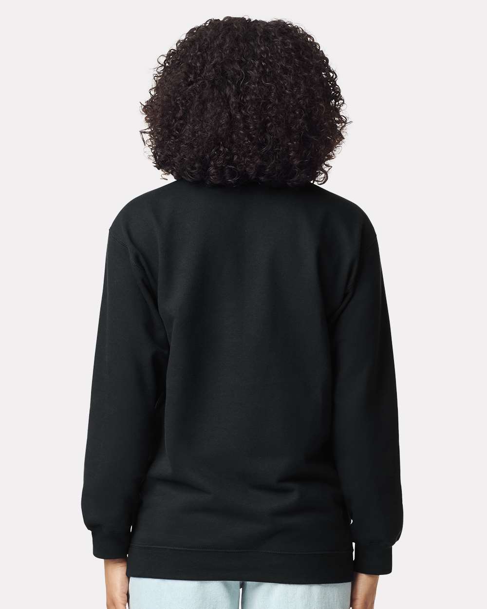 Unisex Softstyle Midweight 1/4 Zip Sweatshirt Black - model back