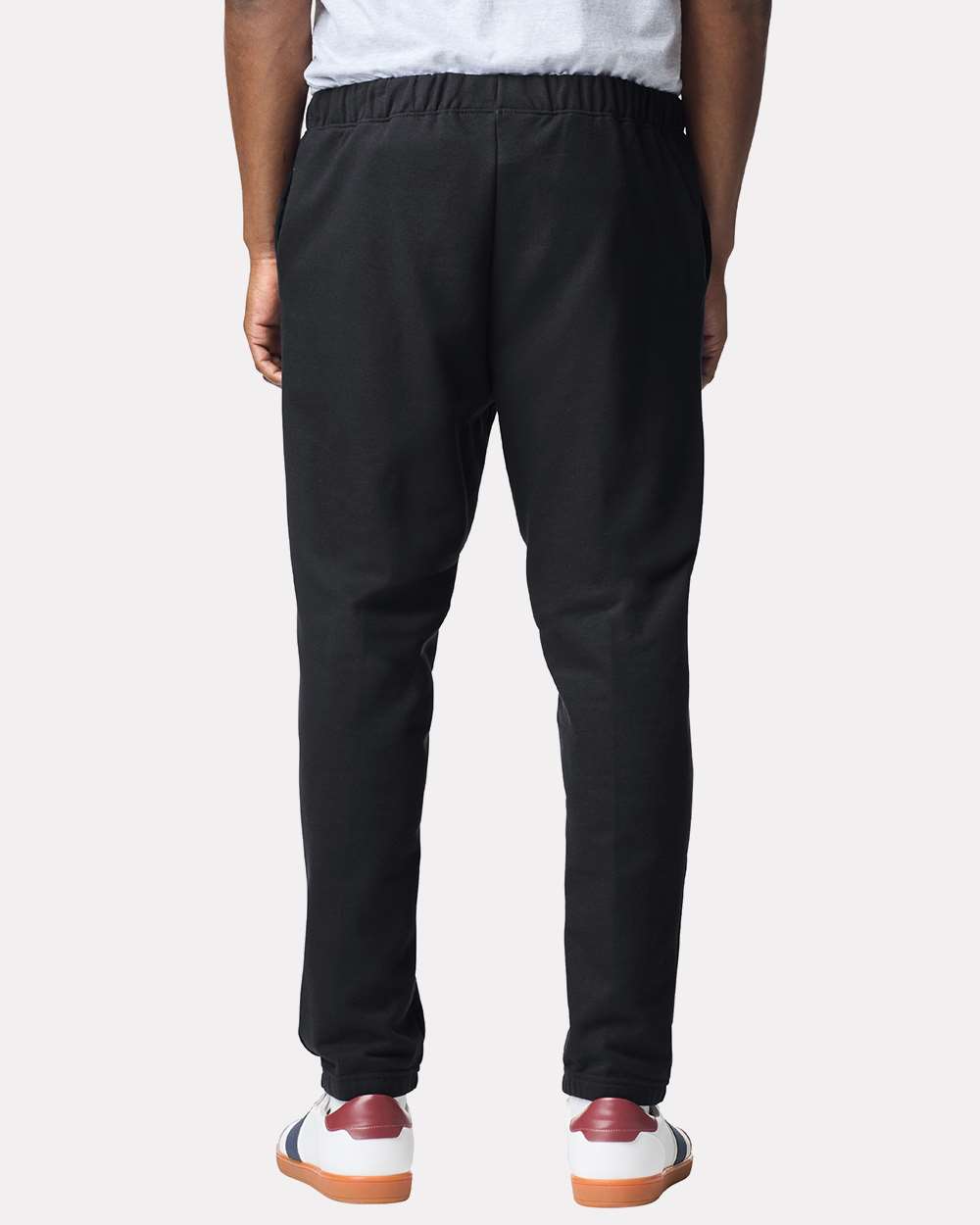 Unisex Softstyle Midweight Pocket Sweatpants Black - model back