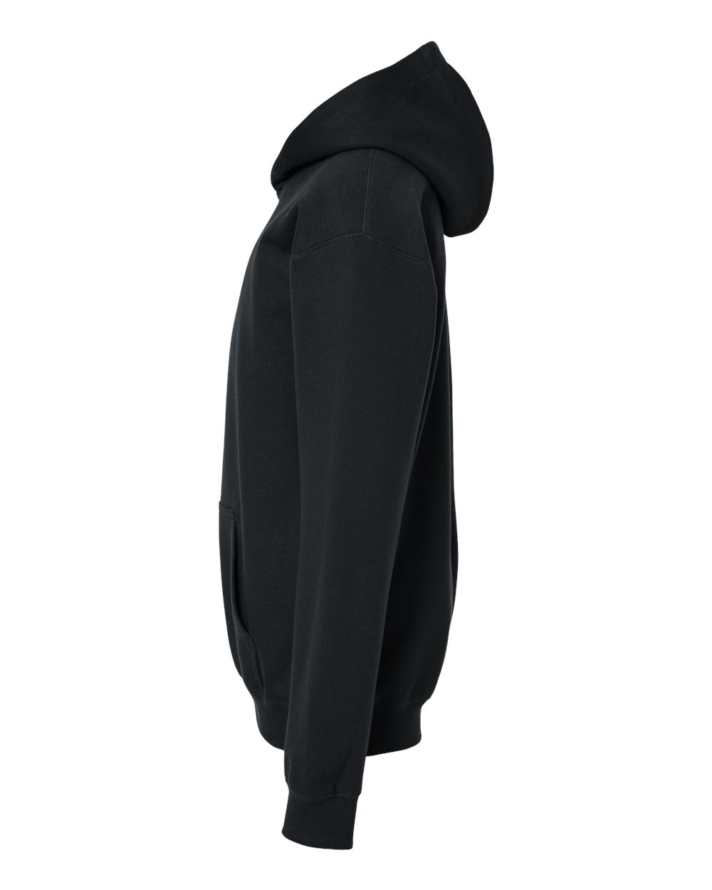 Youth Softstyle Midweight Hooded Sweatshirt Black - direct side