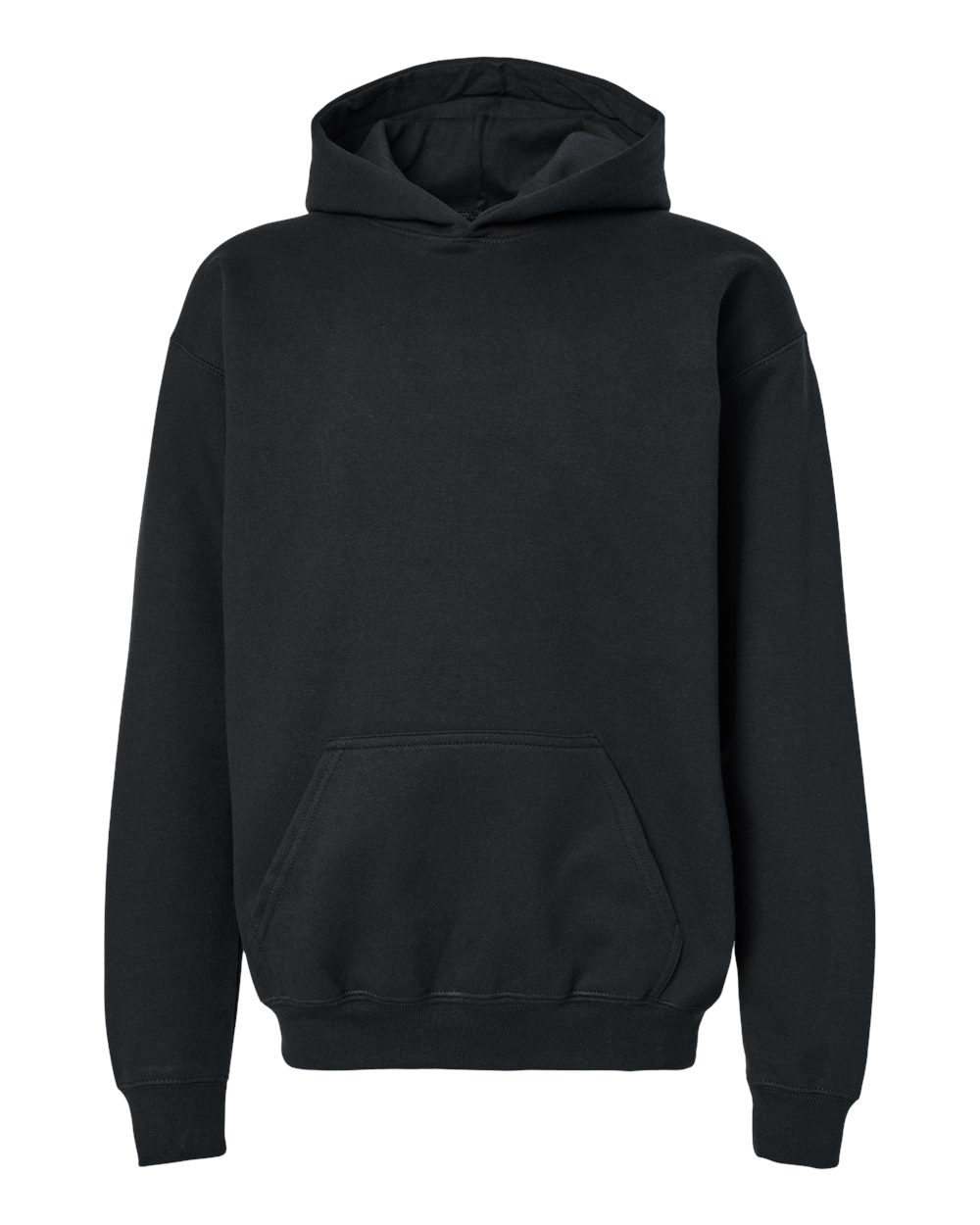 Youth Softstyle Midweight Hooded Sweatshirt Black - front